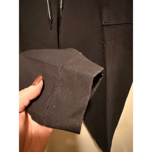 T by Talbots Black Pima Cotton Blend Jogger Pants Large Petite Drawstring Pocket - Picture 4 of 8